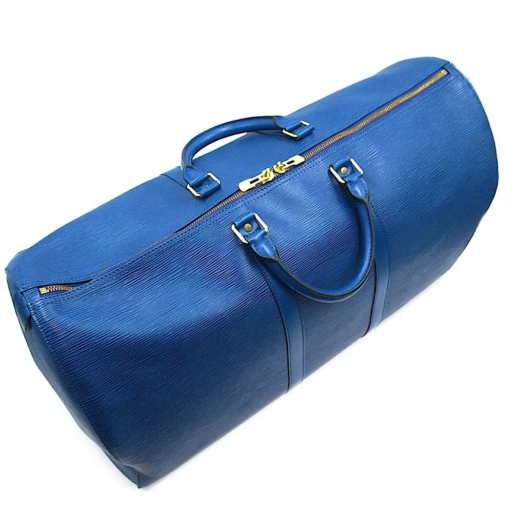LOUIS VUITTON Blue Epi Leather Keepall 60 Boston Travel Duffel Bag SP0915 LV60